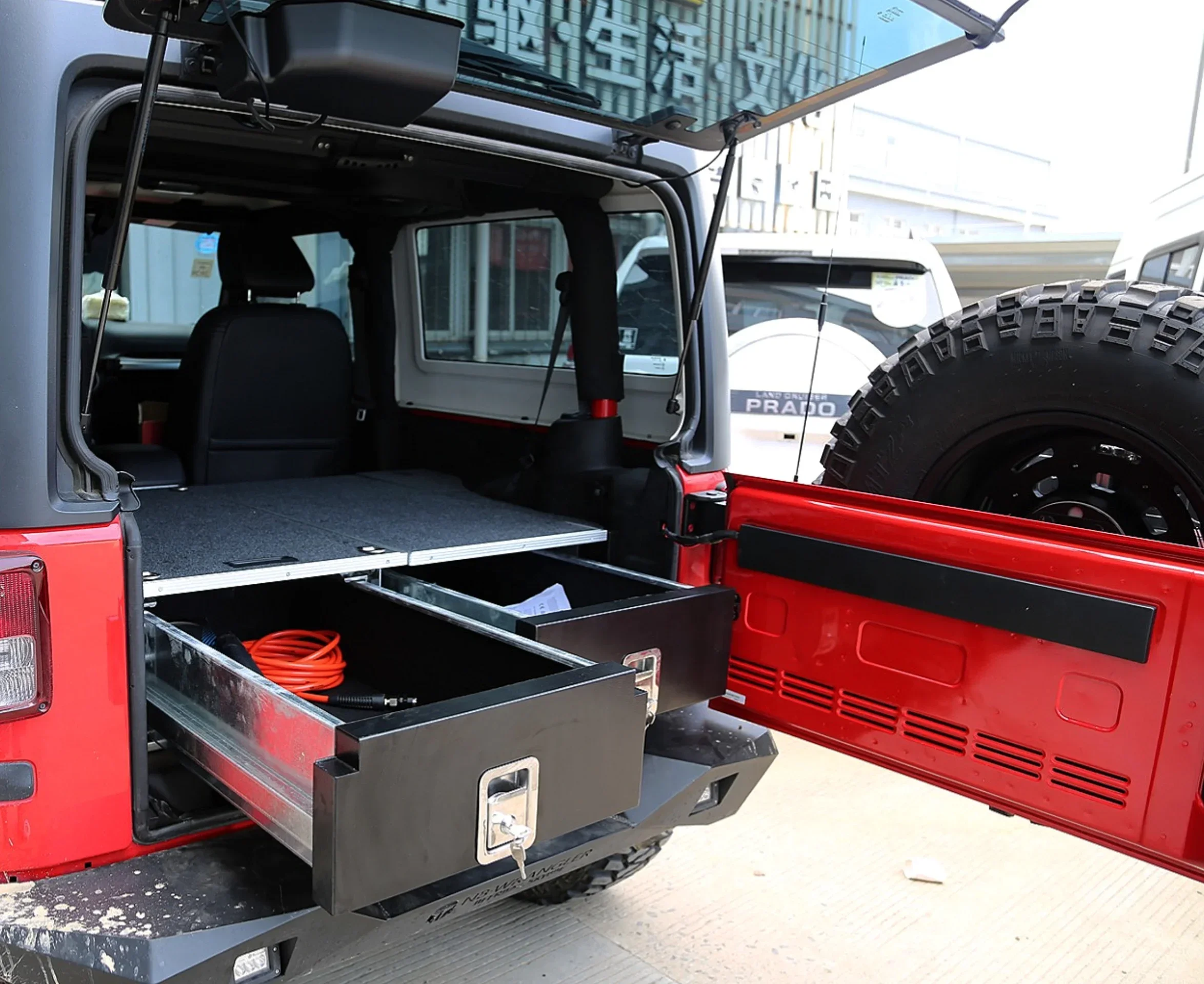 Odm 4X4 Aluminum Drawer Box System Suv Pickup Truck Slide Out Storage Patrol Y62 Landcruiser Lc105 Series Rear Drawers