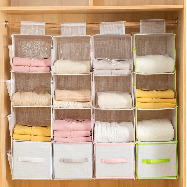 A prueba de polvo ropa organizador armario colgante bolsa de almacenamiento  sujetador ropa interior de almacenamiento plegable calcetines ropa organizador  colgante bolsa - AliExpress