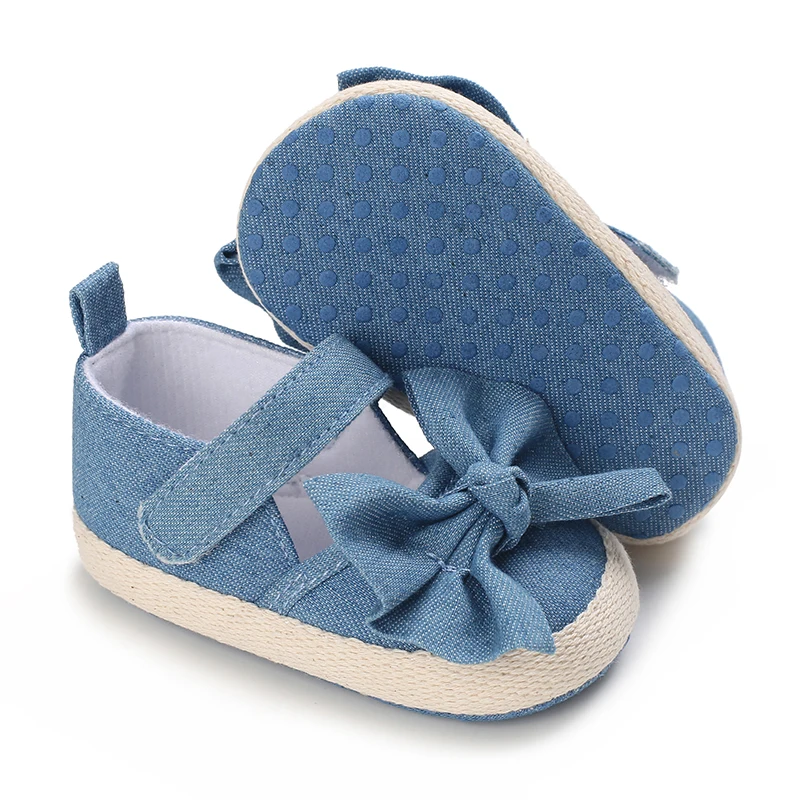 0-18 months cute baby shoes summer small fresh blue bow princess shoes sandals soft and comfortable soles slip walking shoes 3