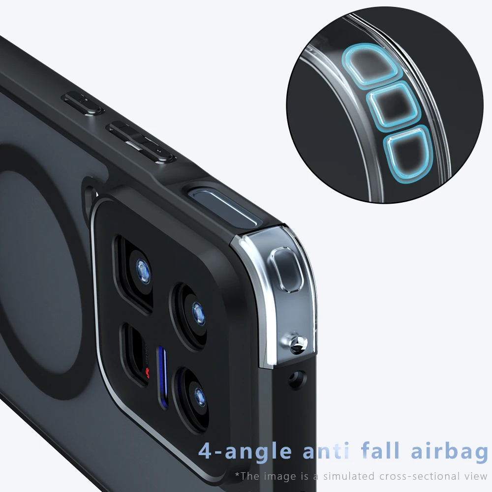 Ultra Magnetic Wireless Charging Shockproof Phone Case - Soft TPU Frame & Hard Plastic Translucent Matte Back Cover