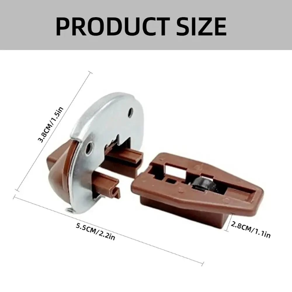 Brown Plastic Metal Drawer Guide Slide Accessory Kit