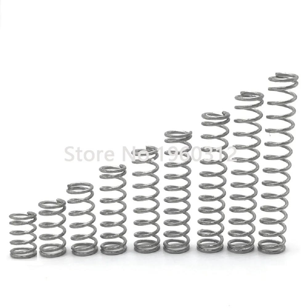 10pcs Stainless Steel Compression Pressure Small Spring Wire Diameter 0.8mm 