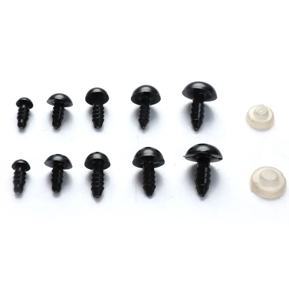 100pcs 10mm Eyeball Doll Accessories Black Plush Safety Eyes Amigurumi For Toys 6mm 8mm 12mm DIY Funny Toy Eyes Animal 3