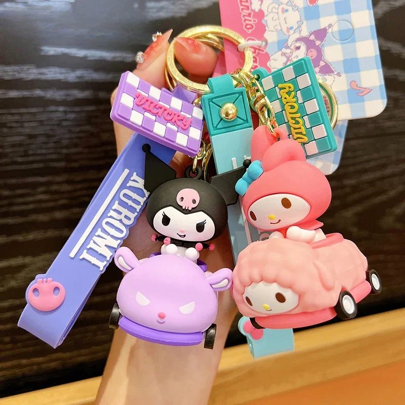 

Новинка, оригинальный брелок Melody Kuromi Cinnamoroll, брелок для украшения автомобиля, милый брелок для куклы, подарок для девочки