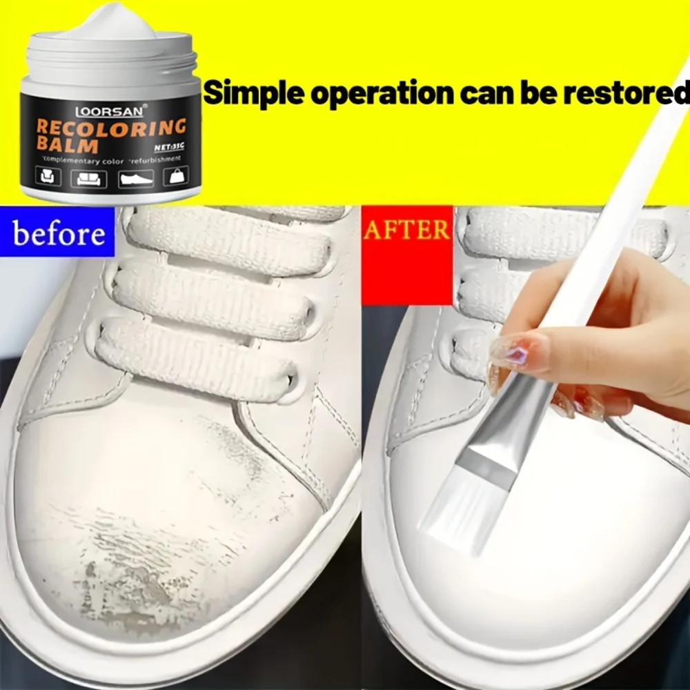 35g White Shoe Scratch Repair Paste Professional Grade Color Restorer for Sneakers Boots & Leather Shoes Restore Original Color