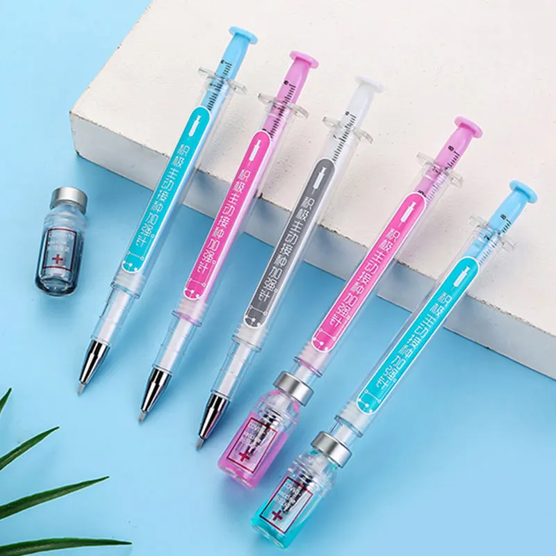 노벨티 주사기, 독특한 모양의 귀여운 문구, 학교 사무용품, 젤 펜, 0.5mm, 40 개