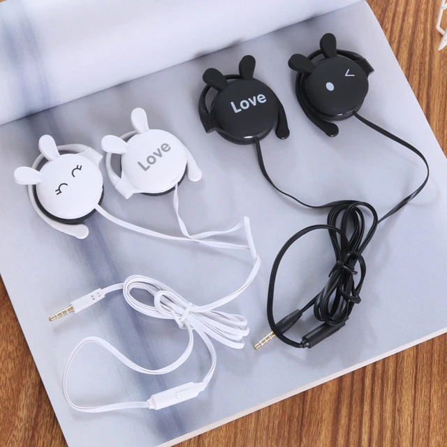 Cute Student Earphone&Headphones Cartoon Animal Headset Hanging Ear  Headphones Comfortable Mini Earbuds For Kid Girls Gift - AliExpress