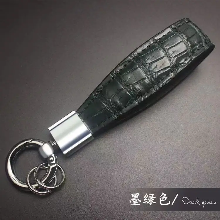 New Luxury Crocodile Leather Colorful Car Keychains Genuine Leather Key Chain Fashion Key Ring 45