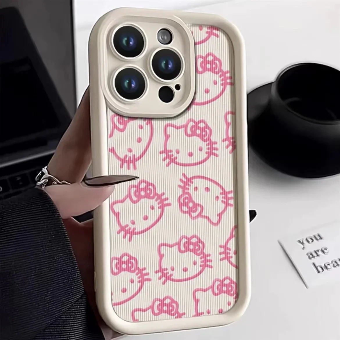 thumbnail image 1 of Sanrio-funda estereoscópica 3D de Hello Kitty para IPhone, carcasa trasera de silicona suave para IPhone 15, 14, 13, 12, 11 Pro Max, XR, XS, 7, 8 Plus, SE2, Y2K, 1 of 5