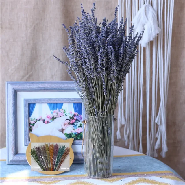 Lavanda seca de alta calidad, racimos de flores de lavanda seca