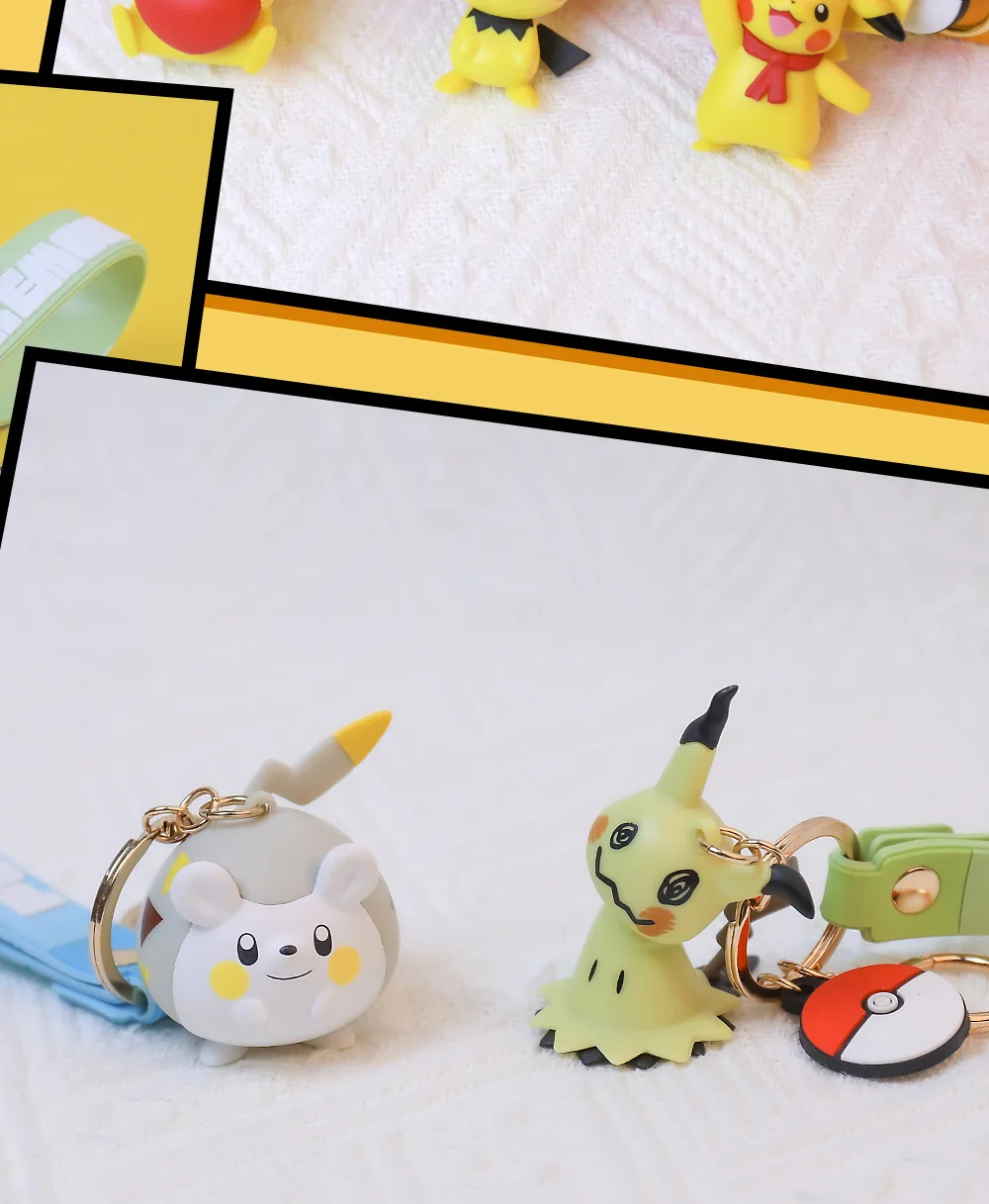 Echter Pokemon Schlüsselanhänger Pikachu Eevee Pichu Mimikyu Togedemaru PVC Anime Action Figure Kinder Spielzeug Schlüsselanhänger Anhänger Geburtstagsgeschenk – Detail 7