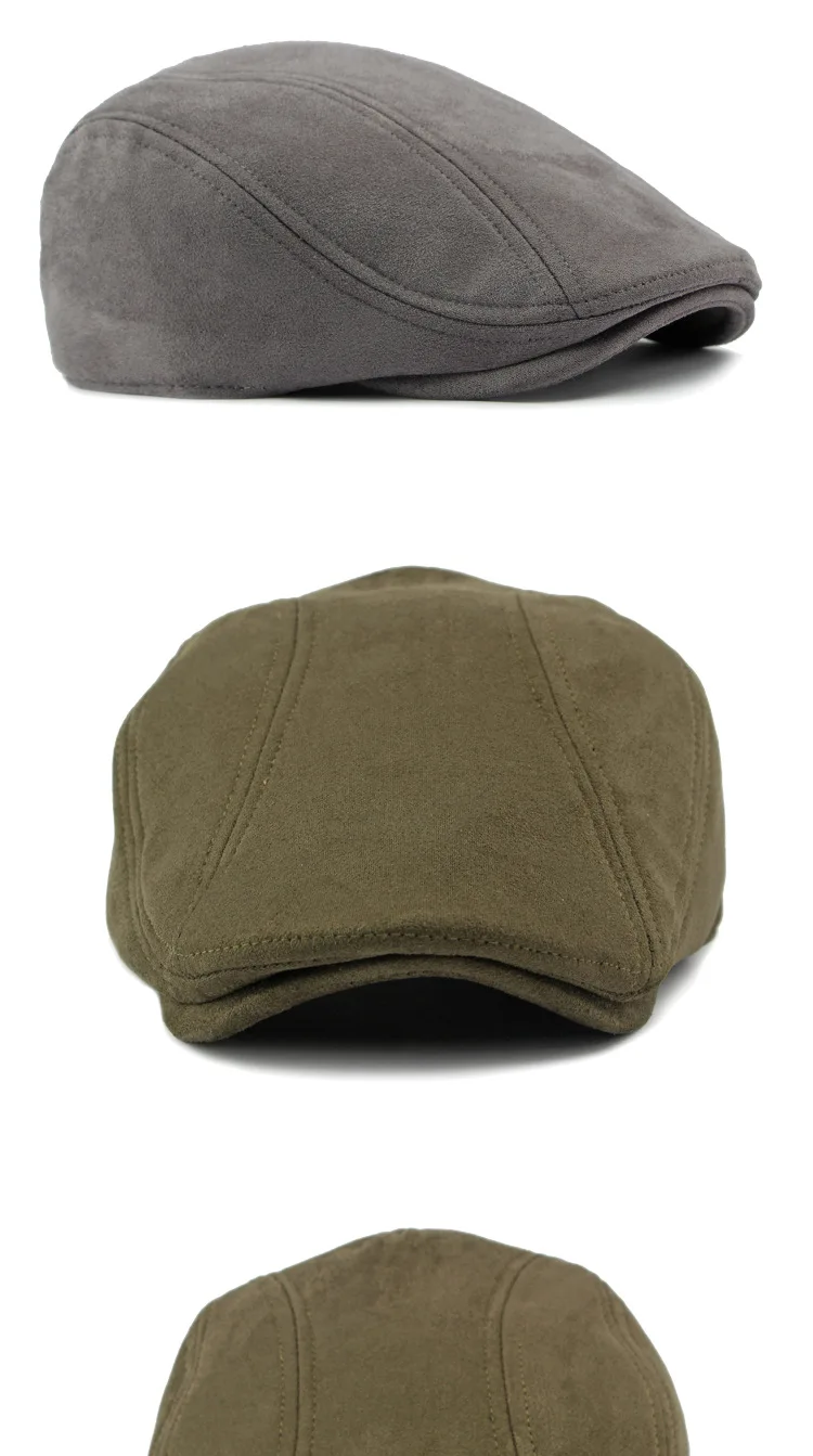 Mode Berets Männer Frauen Frühling Herbst Wildleder Hüte Fischgräten Flache Kappe Klassische Künstler Maler Hut Männlich Weiblich Baskenmütze Kappe Gorras – Detail 6