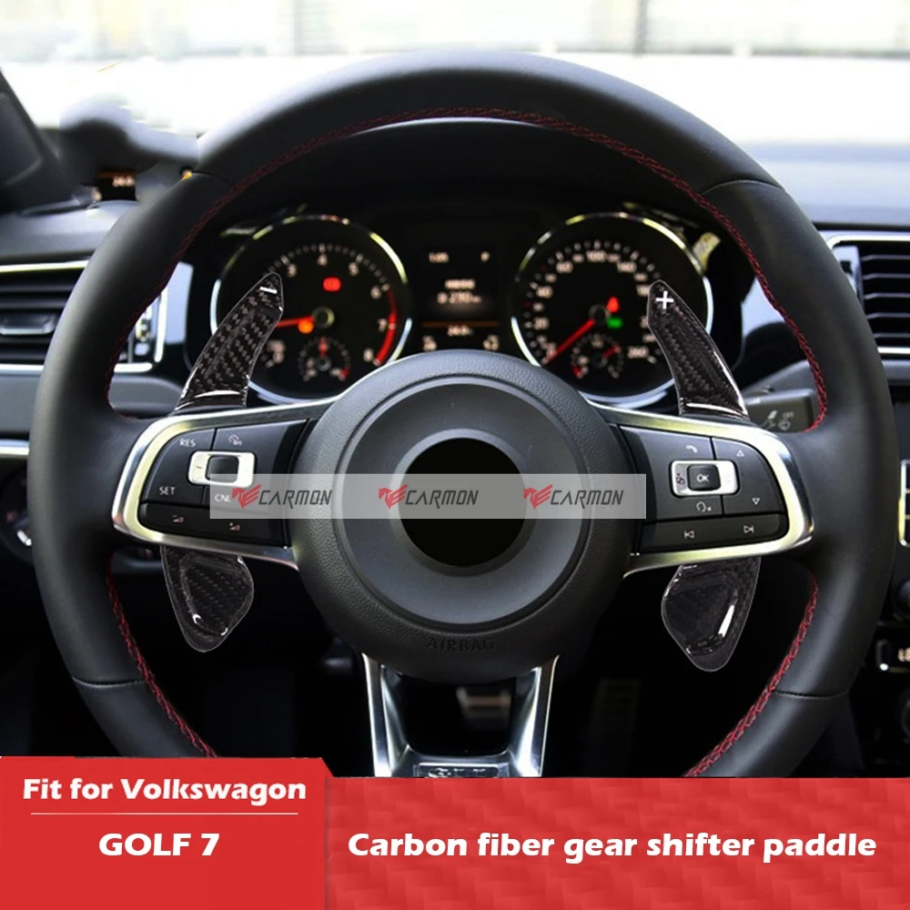 

Real Carbon Fiber Car Steering Wheel Paddle Shifter Extension for VW Golf 7 Para Scirocco 2015-2017