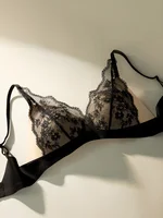 SUJIIN Sexy Wireless Lace Bras for Women Summer Push Up Plunge Deep V Small Chest Bra Lady French Breathable Lingeries MX326 - Image 3
