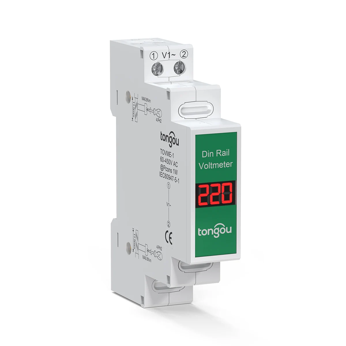 DIN  Ʈ ܻ  跮, ̴  а  ǥñ, LED  ÷, TONGOU AC 60V-450V