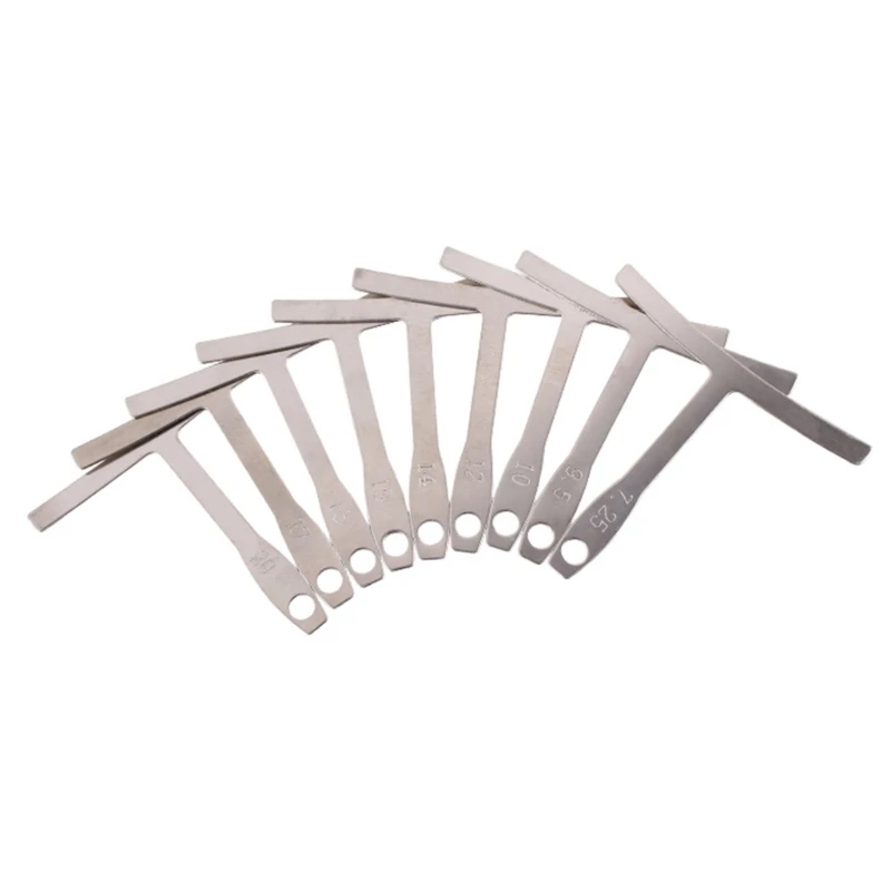 

9 Pcs Understring Radius Gauge Tool for Guitar Bass Bridge Fingerboard Saddle