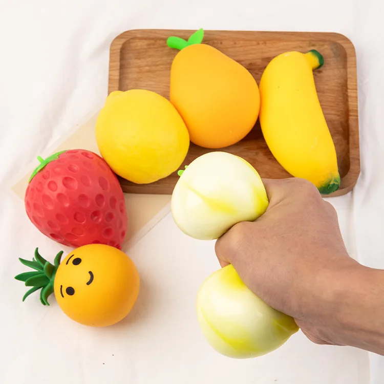 

squishy lemon Slow Rising Strawberry Peach Banana Lemon Watermelon Pineapple Charms Fruit Squishies Cream Scented fidget Toys