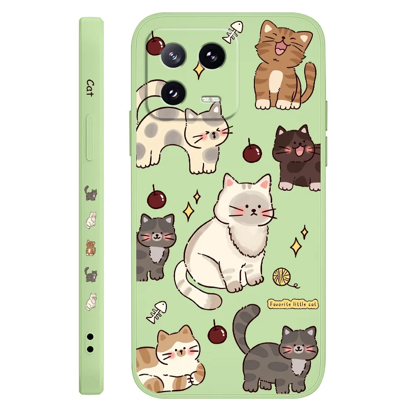 Adorable Cat Liquid Silicone Phone Case Cover