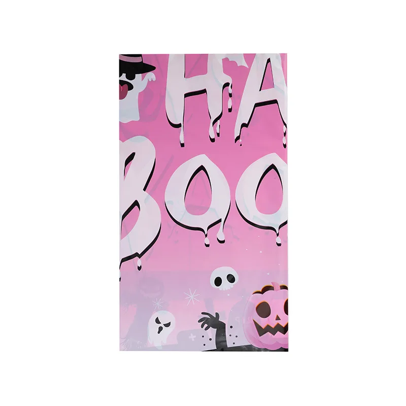 New Halloween tablecloth, Halloween decoration wallpaper, PEVA disposable pink party Regarding the tablecloth