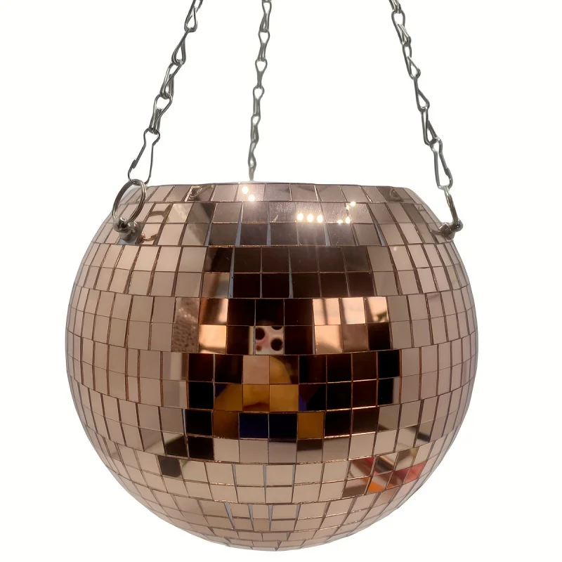 Unique Handcrafted Bohemian-Inspired Hanging Disco Mirror Ball Planter-Self-Watering Space-Saving Stylish Home Decor for 1pc flower pot plant pot