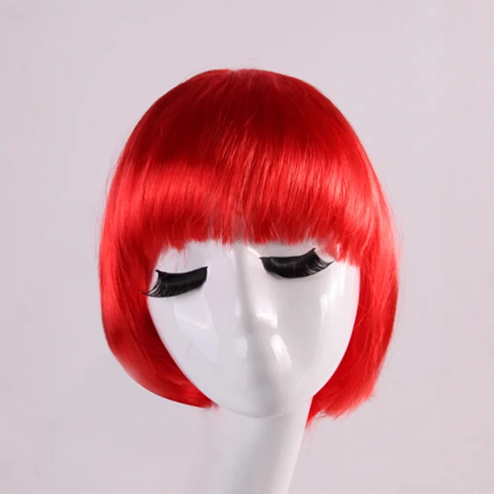 Parrucca piena sintetica corta BOB Colori multipli Cosplay Parrucche tinta unita per capelli corti per feste di Halloween - immagine 2
