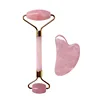 New Rose Quartz Jade Eye Mask Massager Jade Roller Guasha Board Set Natural Stone Scraper Face Lift Roller Facial Massage Tools 4