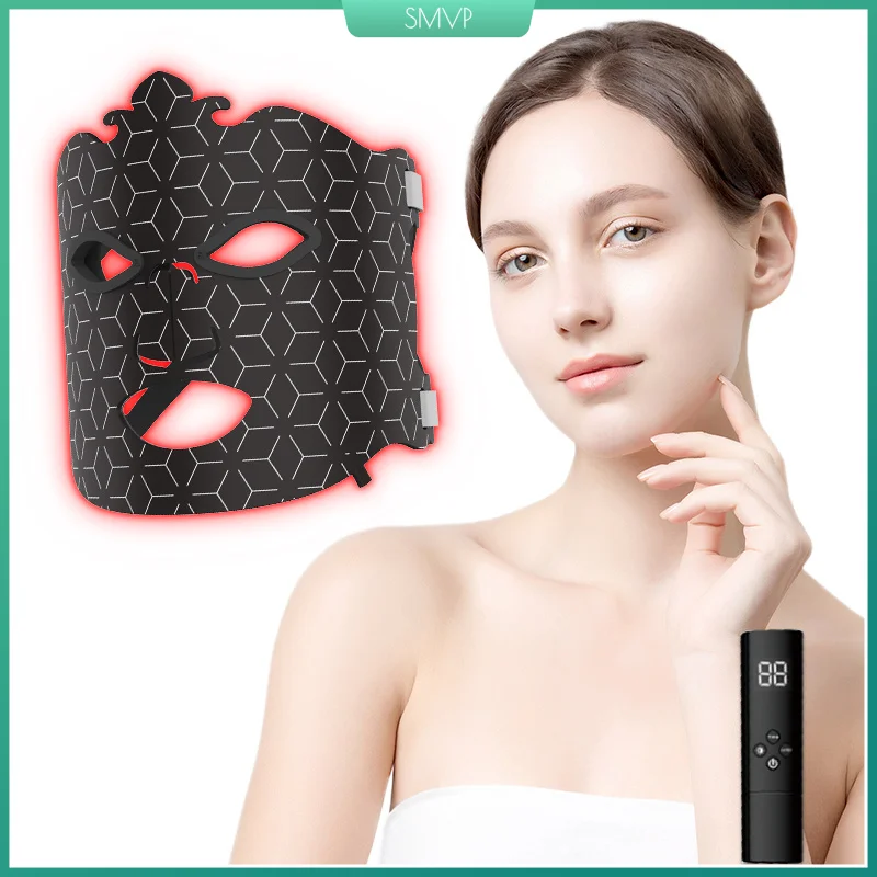 Silicone Face Mack 7 Colors LED Photon Red Light Threapy Skin Care Repair Mask USB Rechargeable Beauty Facial SPA at Home Salon