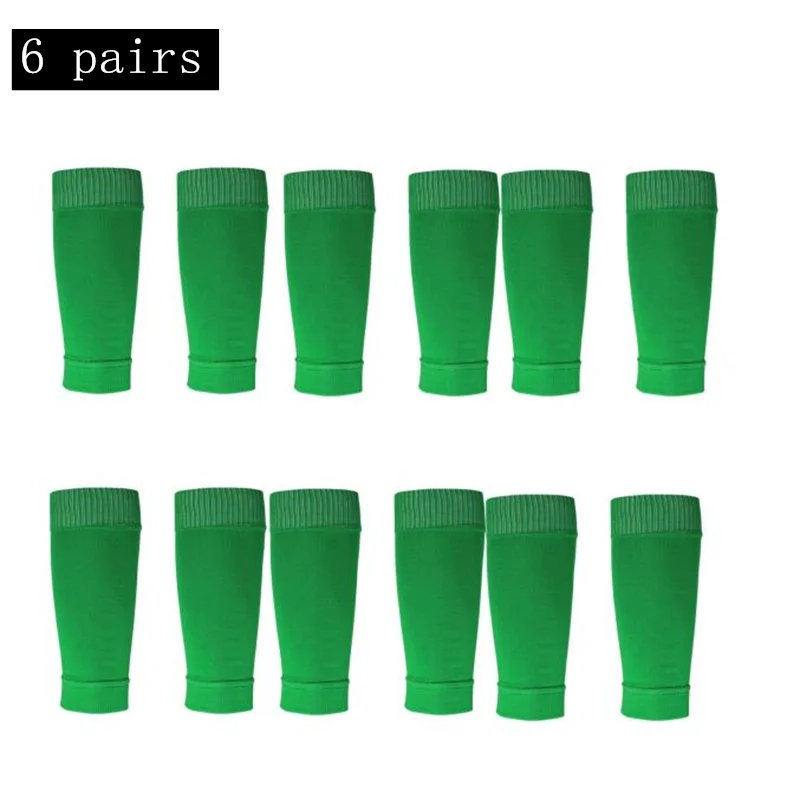 6 Pairs Performance Grip Football Socks with Shin Covers
