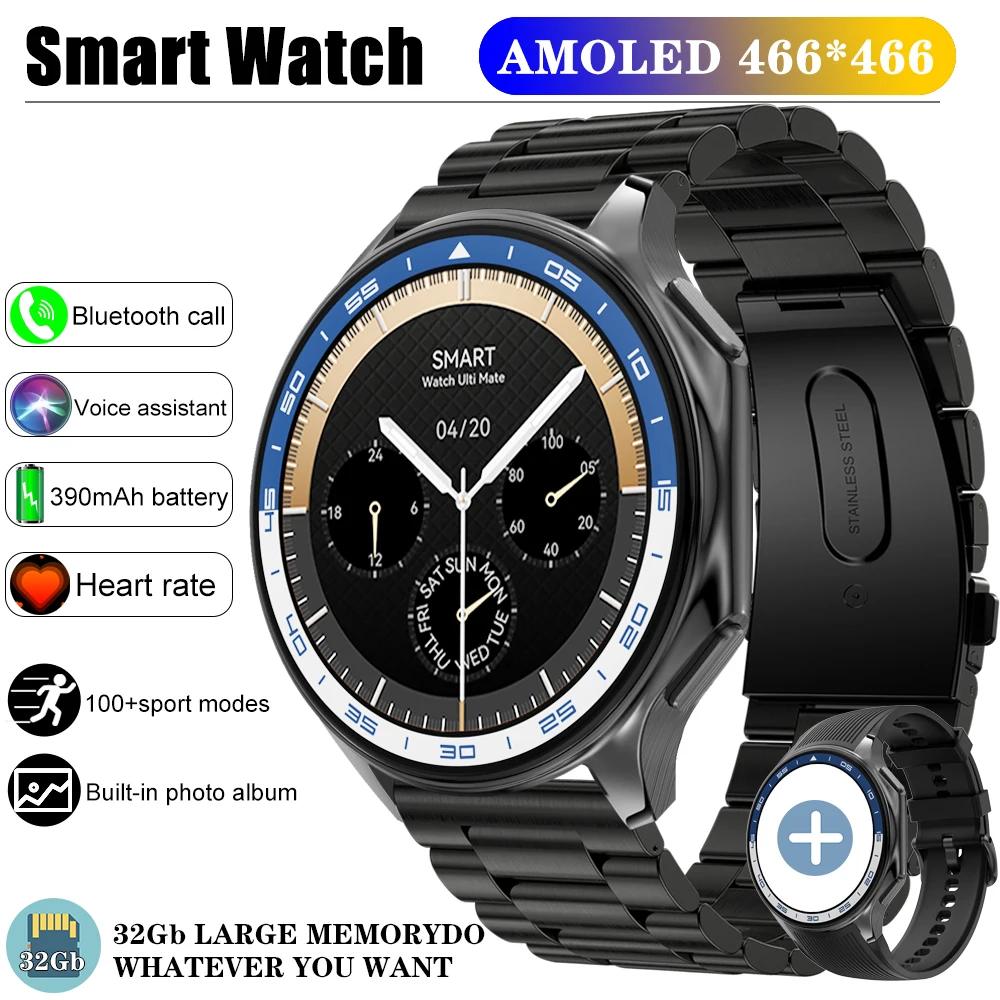 New Smart Watches MP4 Video 32GB Bluetooth call Compass NFC Smartwatch Men Sports Waterproof Bracelet For Oppo IOS Watch X