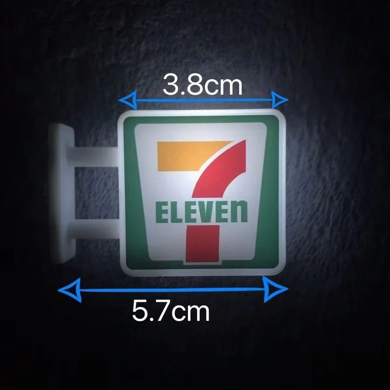 Convenience Store Fridge Magnet Miniature Model Magnetic Attraction Decorate Night Light Atmosphere Light Glowing Signboard