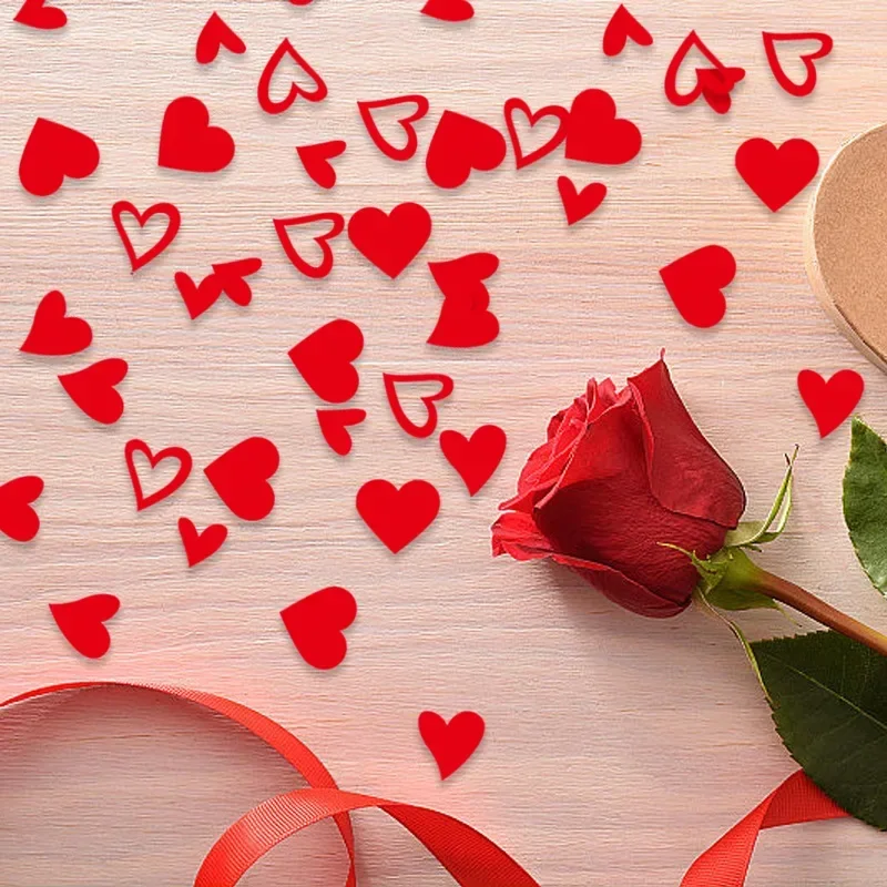

200pcs Red Hollow Love Throw Confetti Valentine's Day Heart Proposal Wedding Decor Confetti Happy Valentine's Day Party Decor
