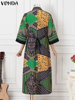 Plus Size VONDA Women Long Shirts 2024 Bohemian Cover-ups Blouse Printed Long Sleeve Cardigans Casual Loose Elegant Cardigans - Image 5