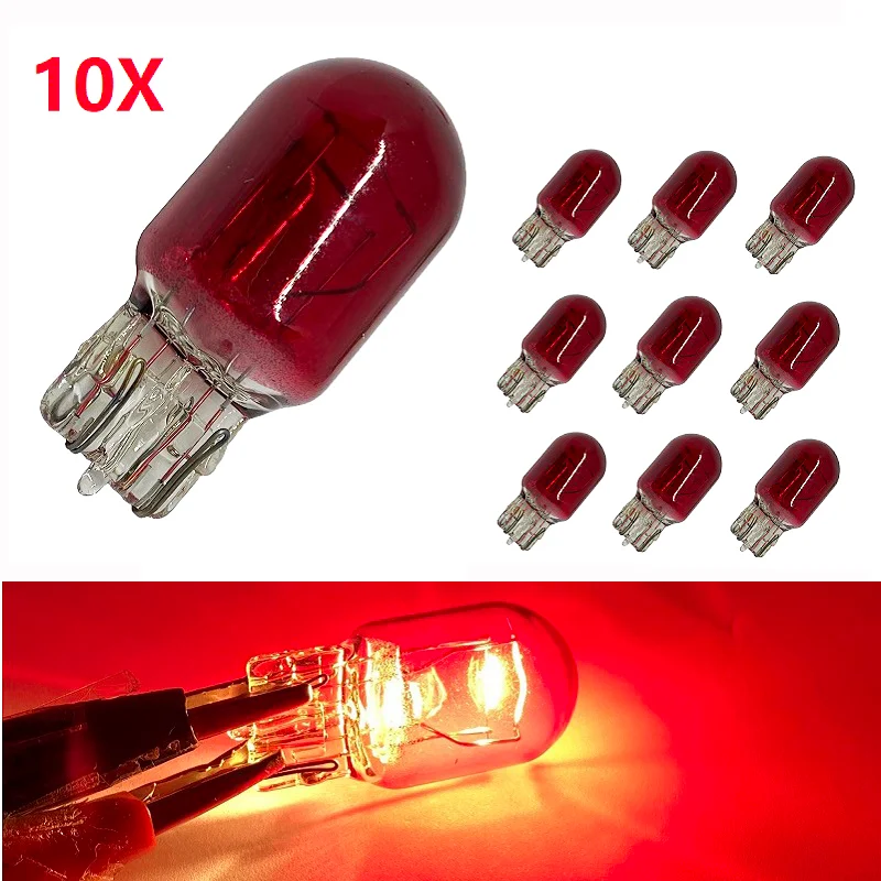 

10pcs T20 W21W 582 7440 T20 W21/5W 580 7443 red Glass 12V 21W 21/5W Super White amber blue Car Signal Lamp Auto Bulb