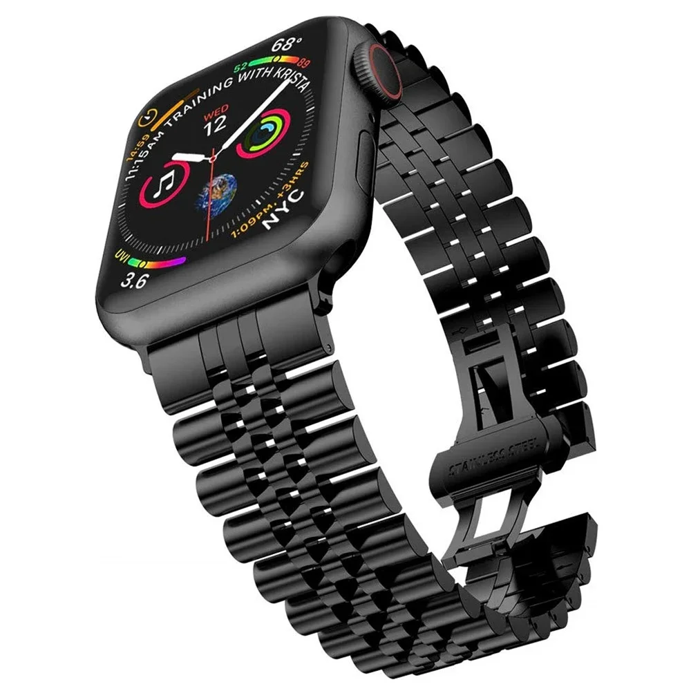 Premium Stainless Steel Metal Watch Strap Replacement Belt, Compatible with Apple Watch