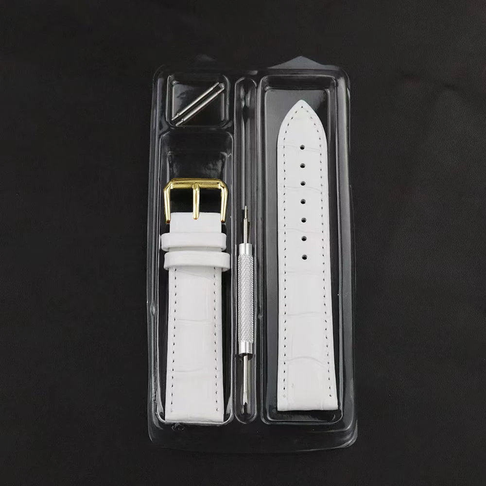 Premium Genuine Leather Watch Strap in Green, Purple, and Blue with Gift Box