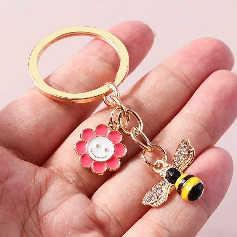 Aihua Neue Nette Schlüsselbund Sonnenblume Blume Biene Schlüsselbund Souvenir Geschenke Für Frauen Schlüsselanhänger Handtasche Anhänger Zubehör Schmuck Geschenk – Detail 19