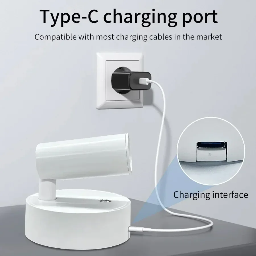 Compact LED Magnetic Rechargeable Wireless Touch-Control Dimmable Bedside Light