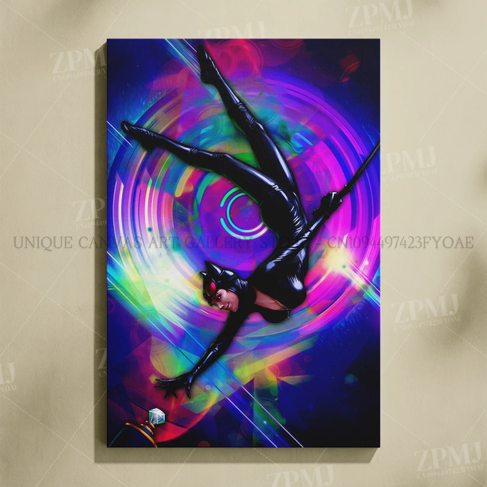 Batwoman and Catwoman Canvas Art - HD Printed Kawaii Wall Decor Poster