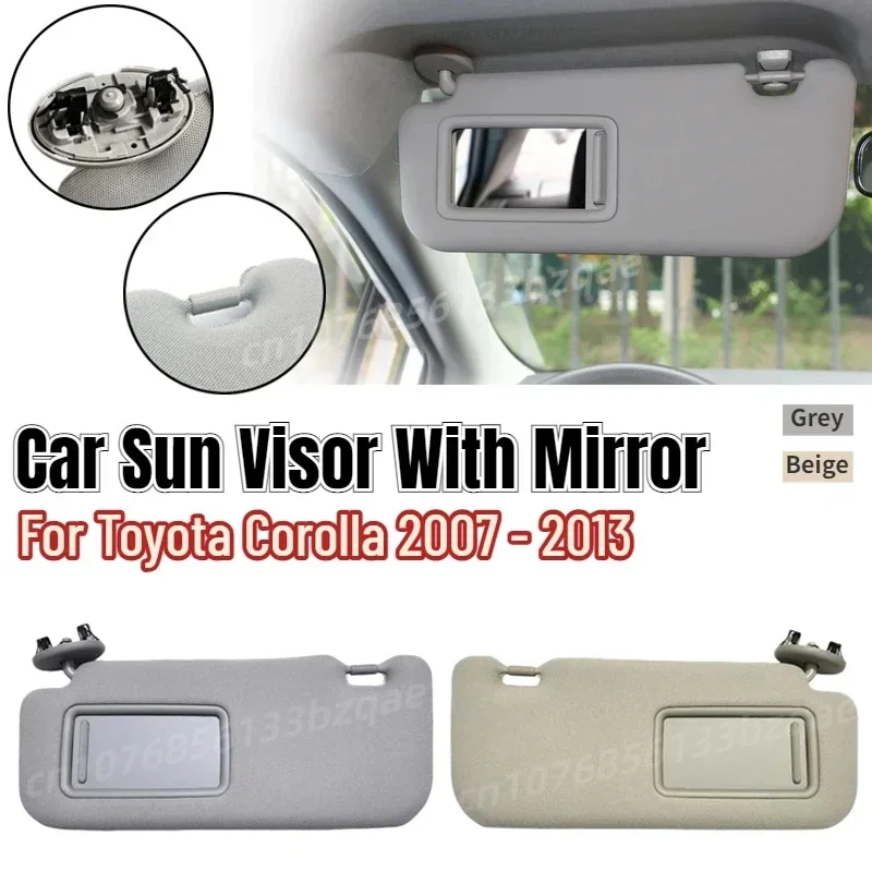 Visera Solar Con Espejo Para Toyota Corolla 2014-2019 - Ajuste Izquierdo Y Derecho, Color Gris, Fácil Instalación, Material PVC Resistente