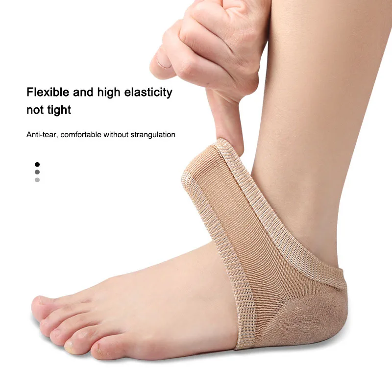 Heel Protector Gel Heel Pads Cups Plantar Fasciitis Support Feet Care Skin Repair Cushion Half-yard Socks