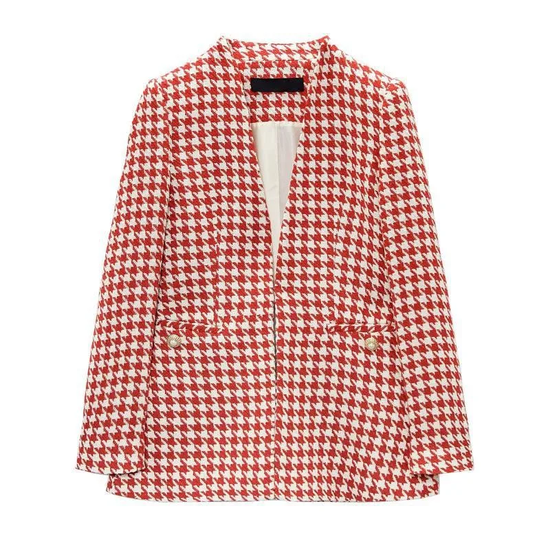 

Spring New Women's Commuter Fashion Slim Fit V-neck Long Sleeve Textured Suit Coat