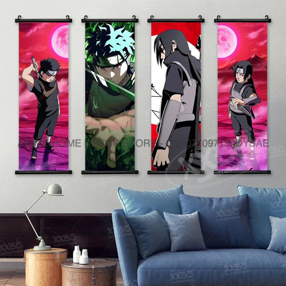 Anime Wall Art: Uchiha Itachi, Haruno Sakura, Shikamaru & Orochimaru Hanging Decor