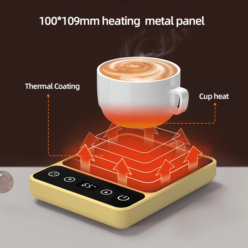 Electric Coffee Mug Warmer Timing Cup Heater for Water Tea Heating Coaster 9 Temperature Settings for Home Office 220V 3