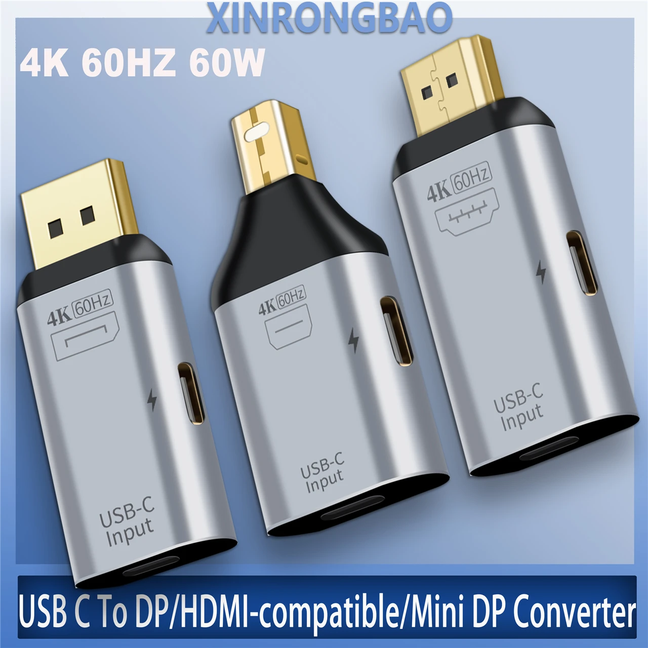 USB C To DP/HDMI-compatible/Mini DP Converter 4K 60HZ Type C