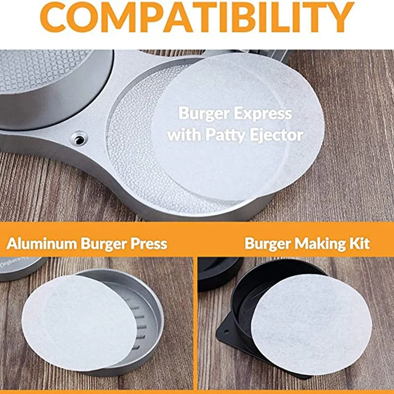 A01F-500 Pcs Papers For 4.5 Inch Burger Press Hamburger Round Separators Non-Stick Heat Resistant Lunch Meat