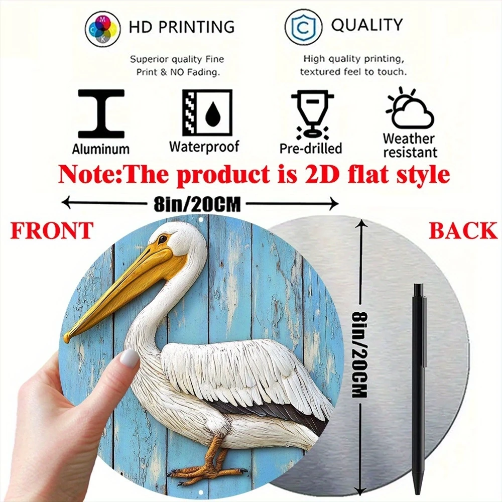 20,3 cm runder Vintage-Vogel-Holzanhänger, flacher Farbdruck, 2D-Wanddekoration für Zuhause, Bauernhof, Garten, verheißungsvoller Vogel, Foto-Requisiten, Geschenke – Detail 36