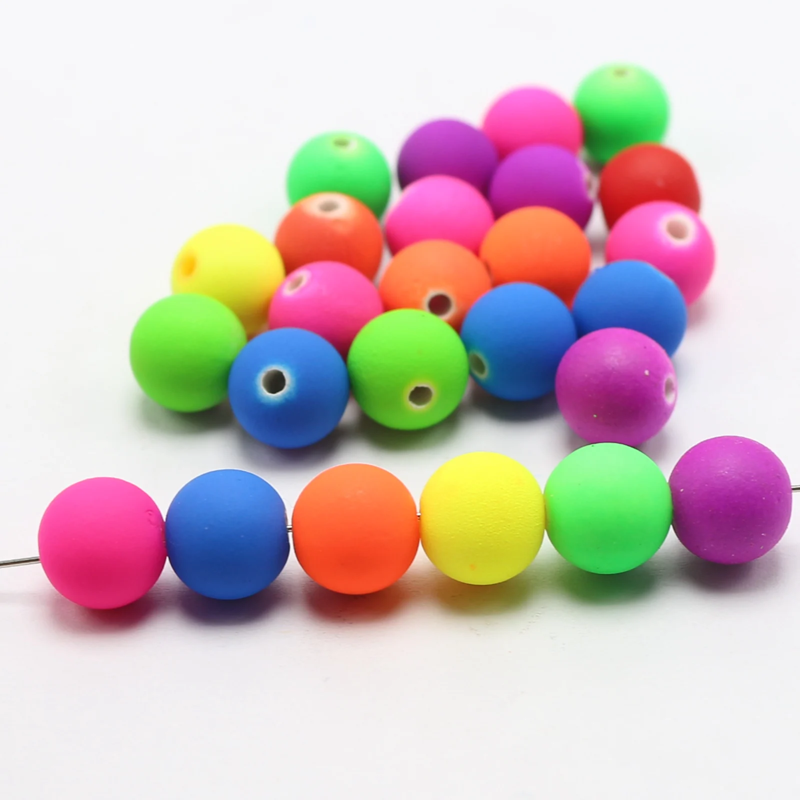 Cuentas De Neón Fluorcent Mate Mezcladas, Cuentas Redondas Acrílicas De 6mm (500 "), 0,24 - AliExprs