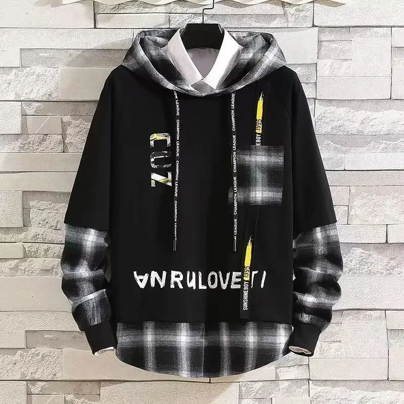 thumbnail image 1 of Conjuntos de chándal blancos con letras del alfabeto, sudadera, ropa para hombre, camiseta a cuadros, pantalones de chándal originales, marcas Xl, 1 of 5