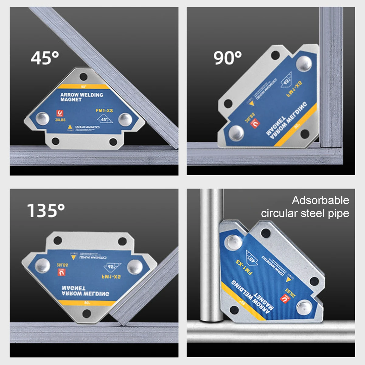 4Pcs Welding Magnets 28lbs Magnetic Welding Holder Metal Positioning Arrow Table Magnet Clamp 45&deg; 90&deg; 135&deg; Tool magnetic welding holders welding accessories clamp magnetic welding fixer welding electrode clamp