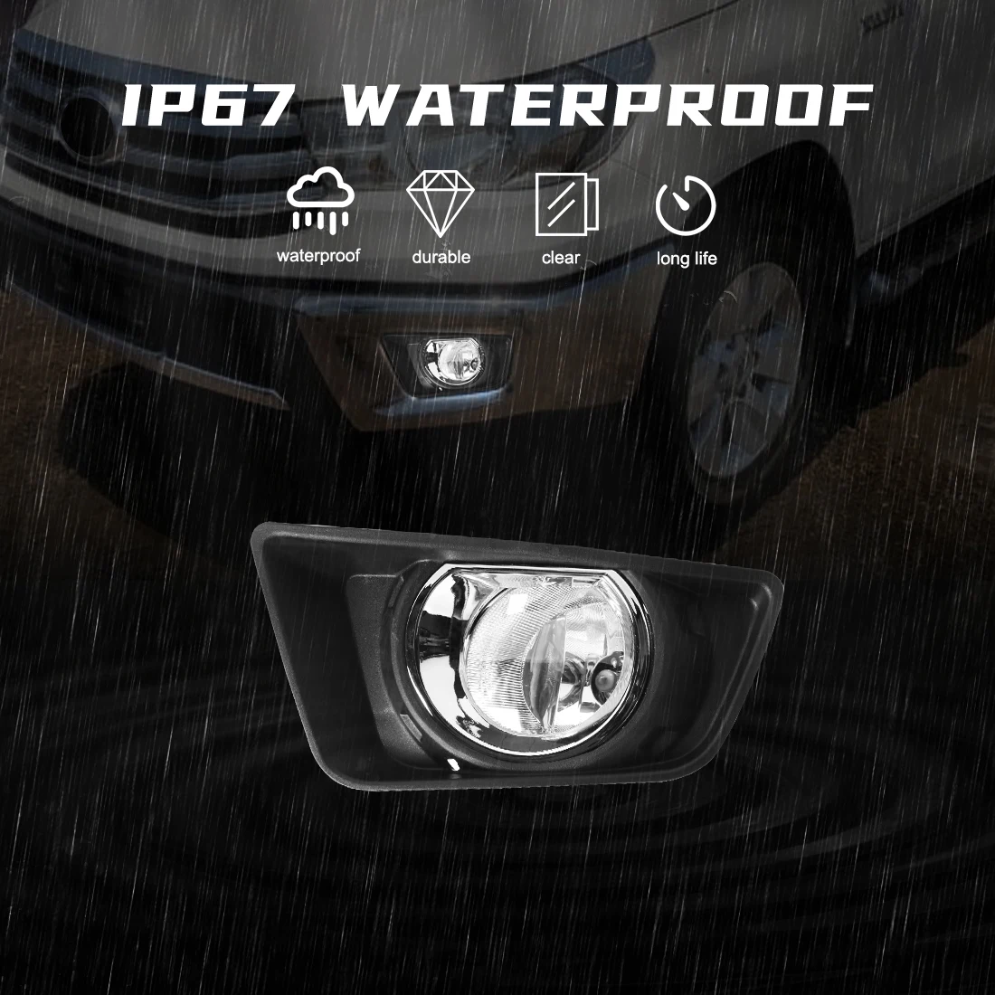 مجموعة مصابيح الضباب الأمامية للسيارة، غطاء حماية...